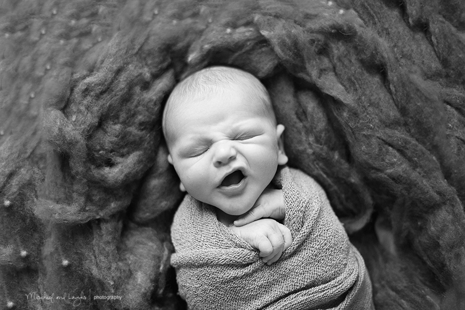 wide awake newborn, Rochester newborn photographer, Mischief and Laughs Photography