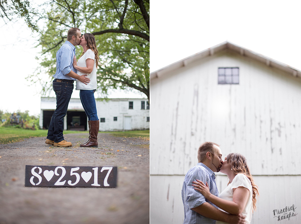farm engagement session, Sodus Point NY, Mischief and Laughs Photography