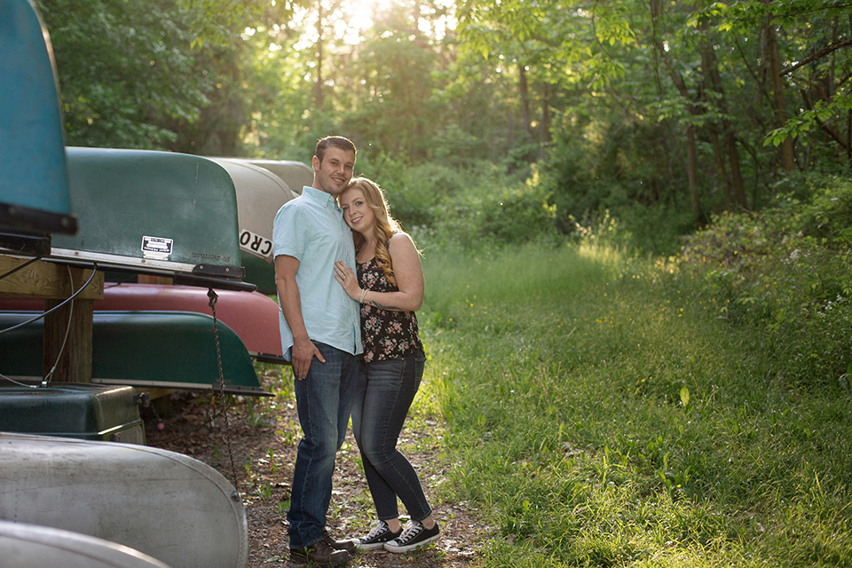 Canoe engagement session, Bloomfield NY. Finger Lakes wedding and engagement photographer, Mischief and Laughs