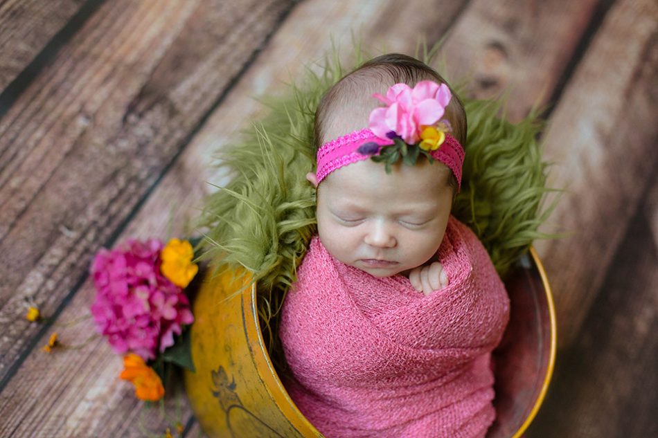Baby with flowers, Loveland OH Newborn Photographer 