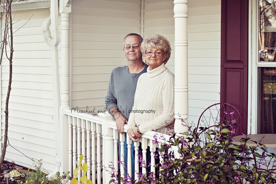 grandma and grandpa at their farmhouse
