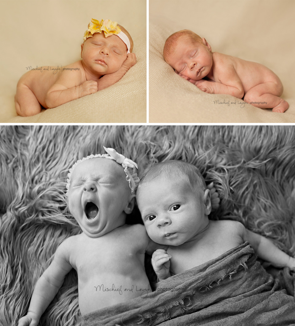 boy/girl newborn twins photo session in Northern Kentucky