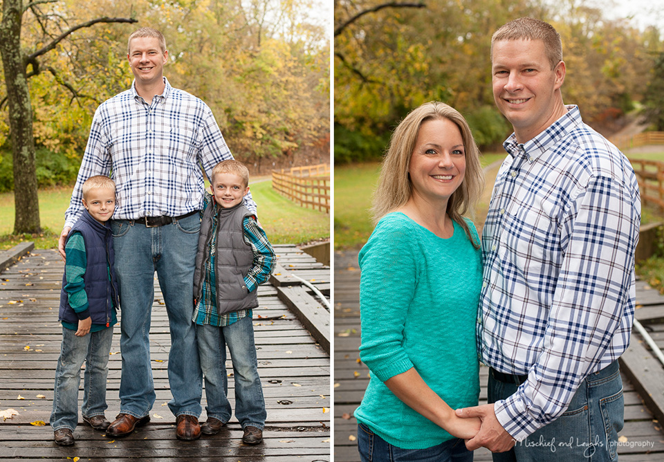 mom and dad hold hands during their family photo session at their home