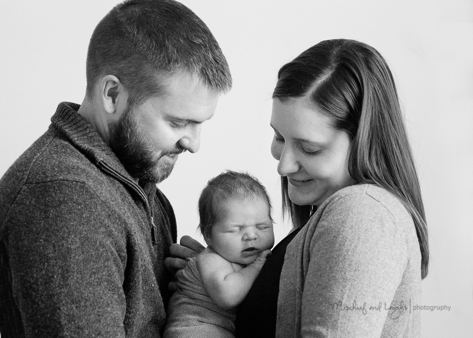 Parents with Newborn,  Mischief and Laughs Photography, Cincinnati OH