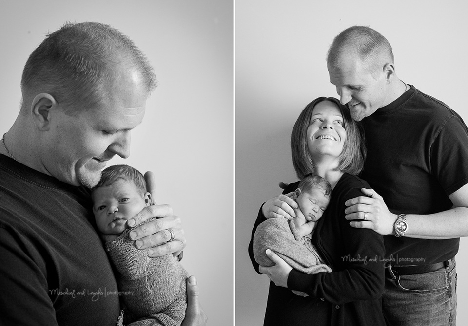 Newborn with Dad and Mom, Mischief and Laughs,  Cincinnati and Northern Kentucky Newborn Photography