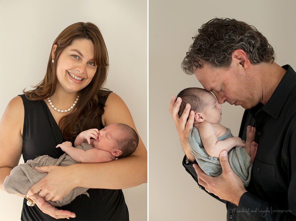 newborn baby with parents - Mischief and Laughs Photography, Hebron, Kentucky