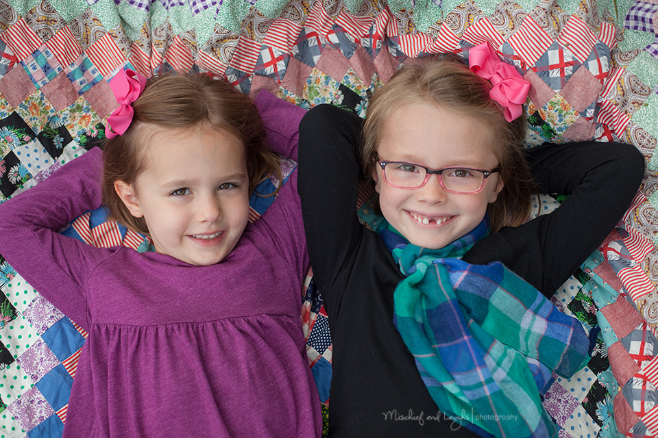 Cute pose for sisters, Cincinnati Child Photography, Mischief and Laughs