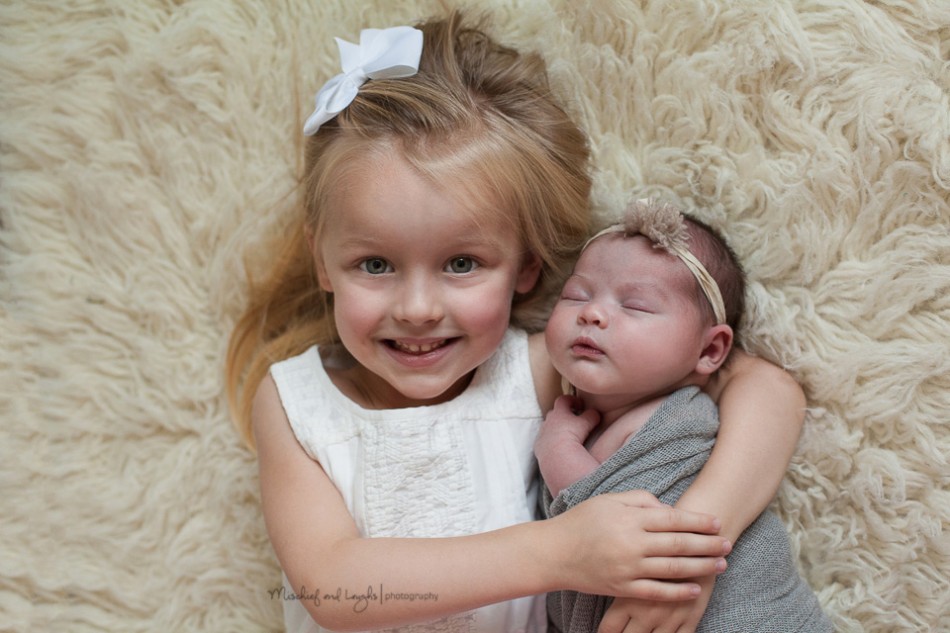 newborn and big sister, Finger Lakes NY area newborn photographer, Mischief and Laughs Photography