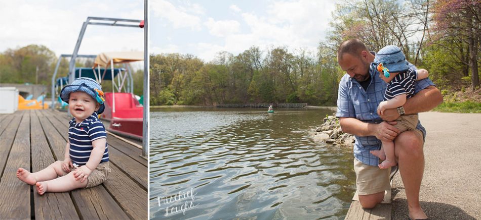 Baby on boat dock, Canandaigua NY Photographer, Mischief and Laughs
