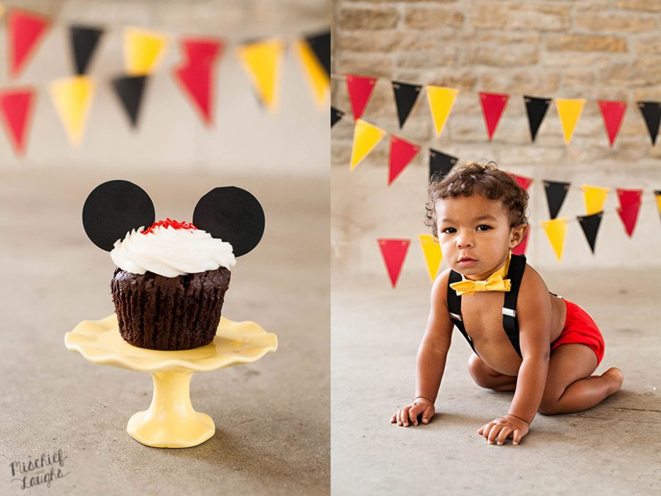 Mickey Mouse Cake Smash, Rochester NY Photographer, Mischief and Laughs Photography
