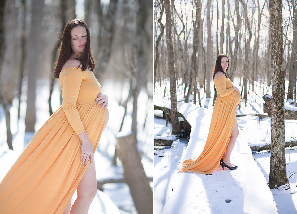 Finger Lakes Maternity Photographer, Outdoor maternity session in the snow