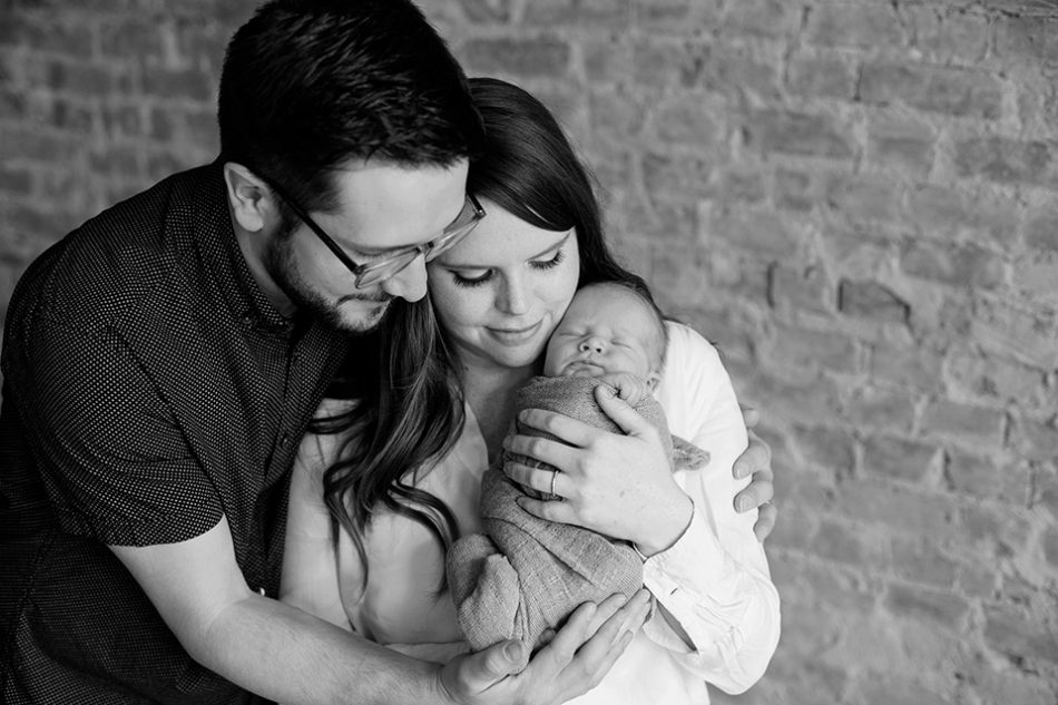 family photos with newborn baby, Rochester NY newborn photos, Mischief and Laughs Photography