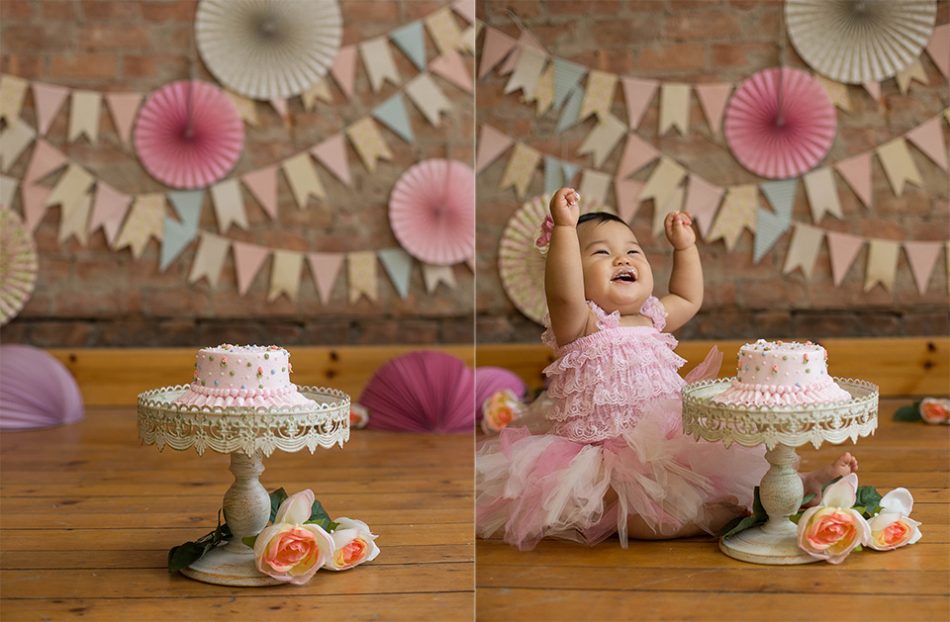 rochester baby cake smash session - Mischief and Laughs Photography