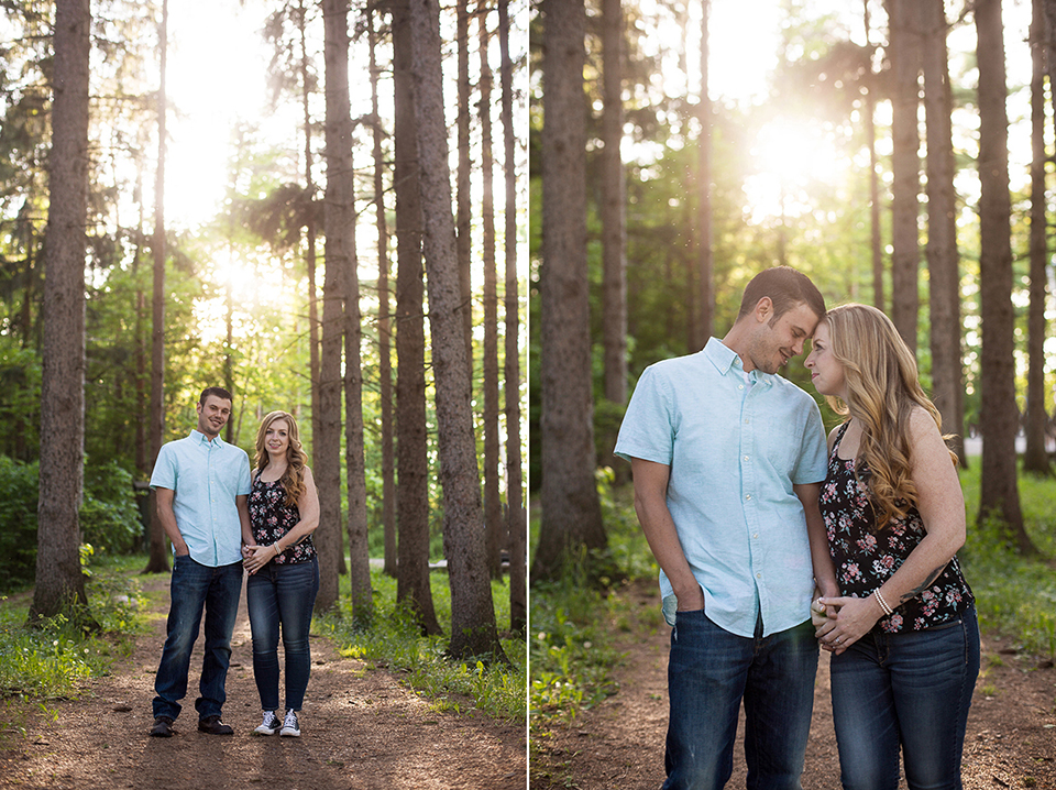 Couple in the woods, Engagement photographer in Cincinnati OH