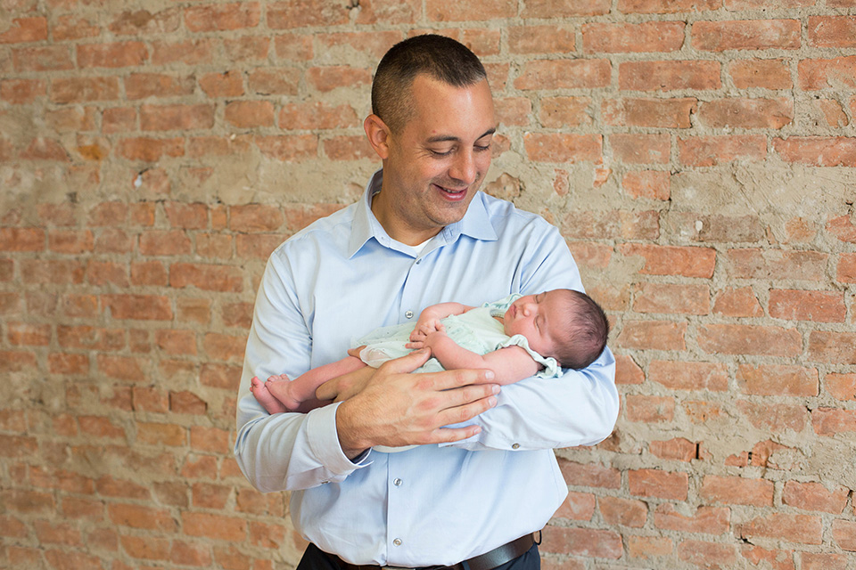 Dad with newborn, Rochester NY Newborn Photographer, Mischief and Laughs Photography 