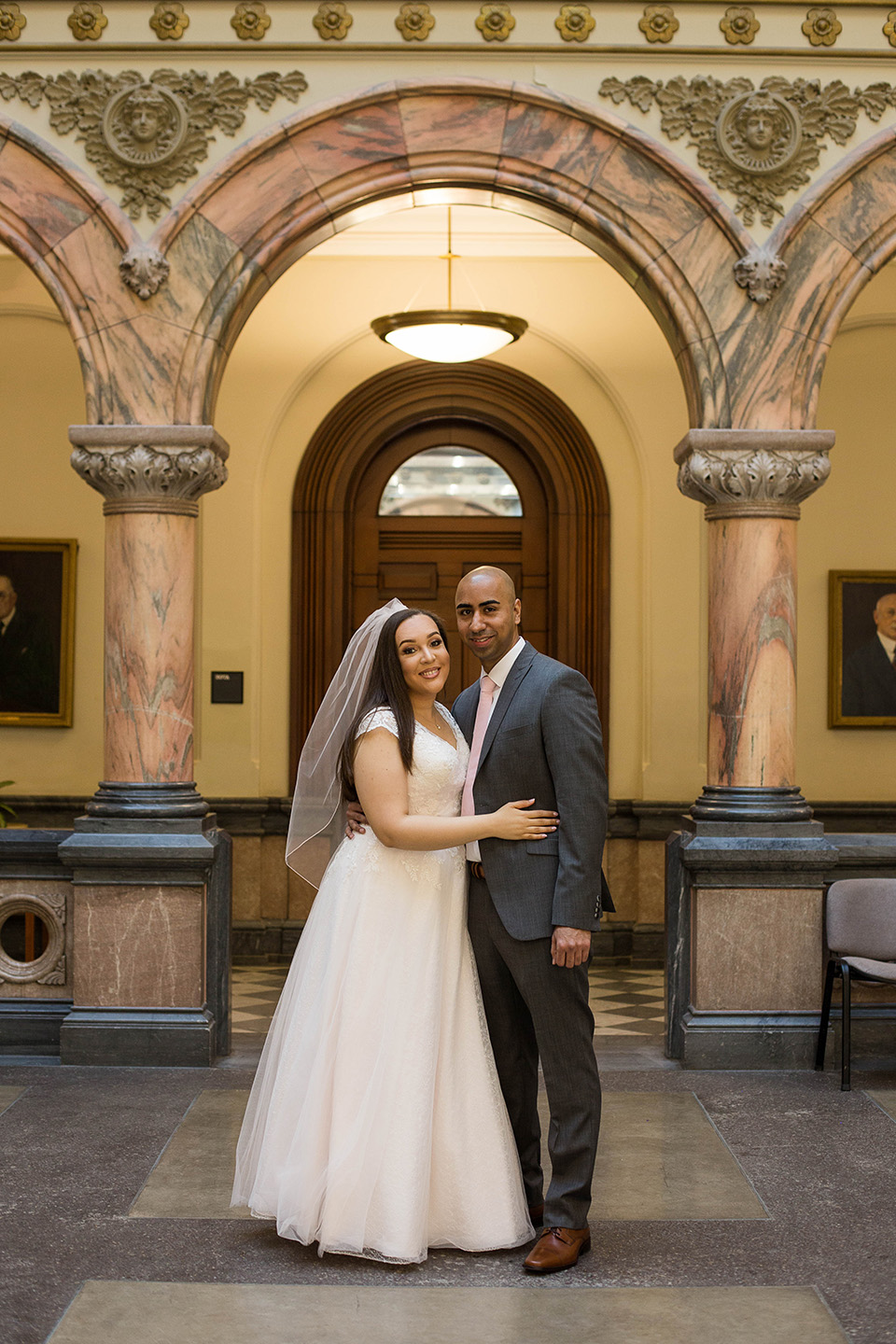 courthouse elopement in Cincinnati OH, bride and groom photo 