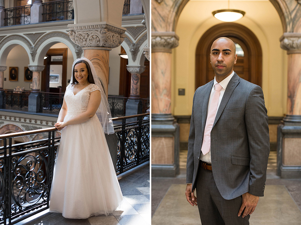 bride and groom portraits at wedding