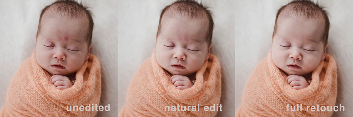 birthmark editing on newborn portraits