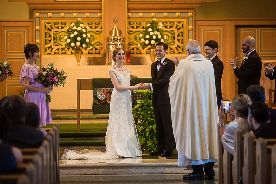 Wedding ceremony at St Clare Church