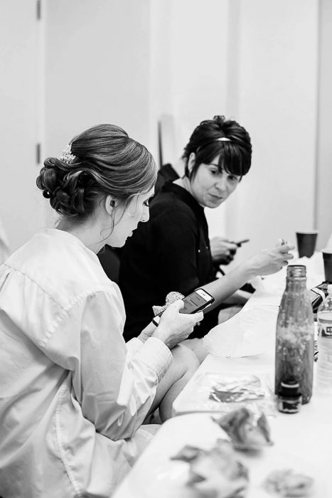 bride and maid of honor