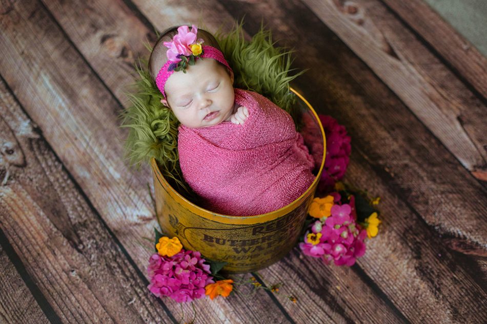 Baby with flowers, Loveland OH Newborn Photographer 