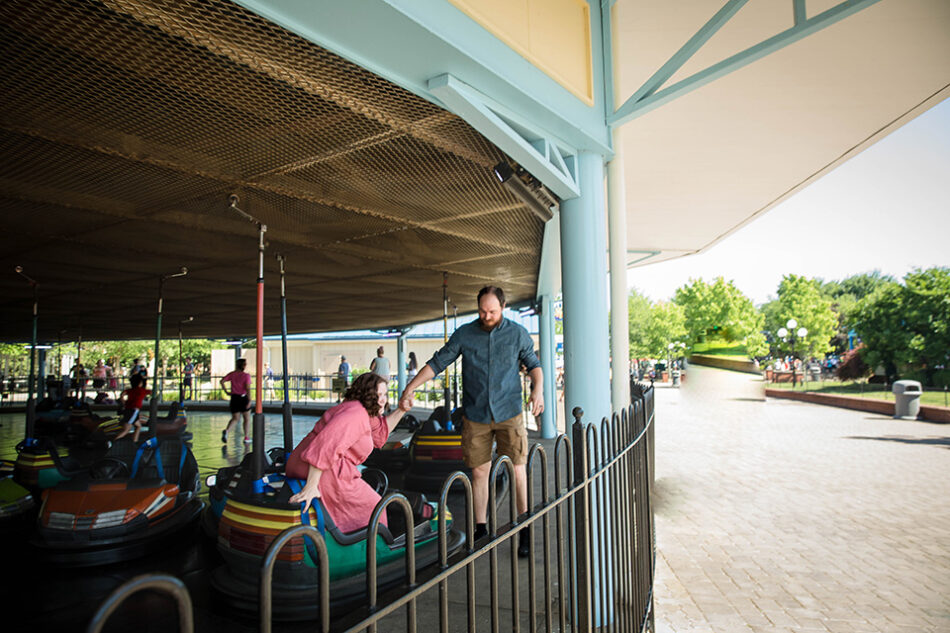 Unique couple photo session with rides and games