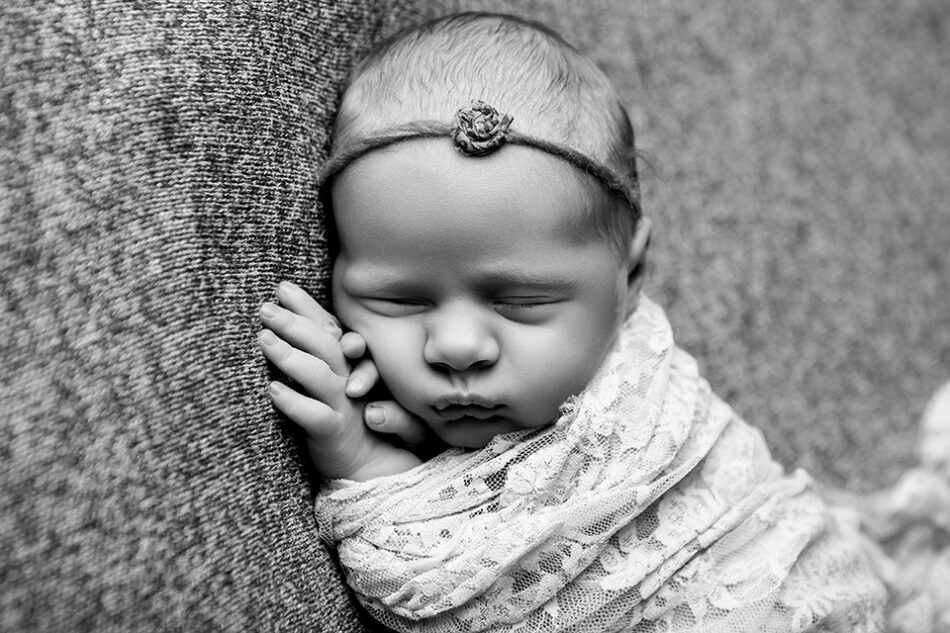 newborn studio in Cincinnati oh with classic black and white style pictures