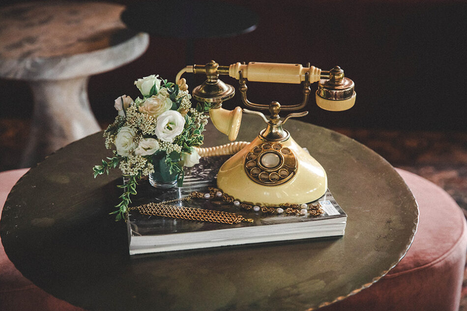 Moody decor and candles for Covington wedding shoot