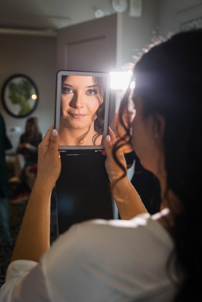 bride's makeup at Lyle park hotel cincinnati